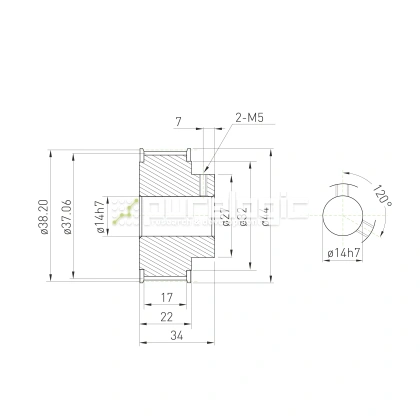 Шкив зубчатый BLA-24-5M-15-B-P14 838 Шкив зубчатый BLA-24-5M-15-B-P14 фото