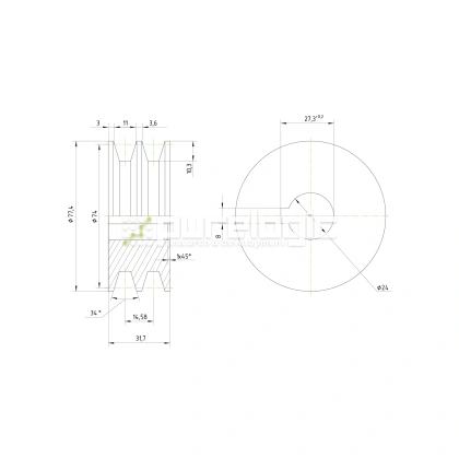 Шкив DP2A-24-80 фото