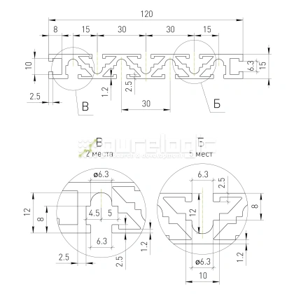 Рабочий стол алюминиевый HXB15120-6 фото