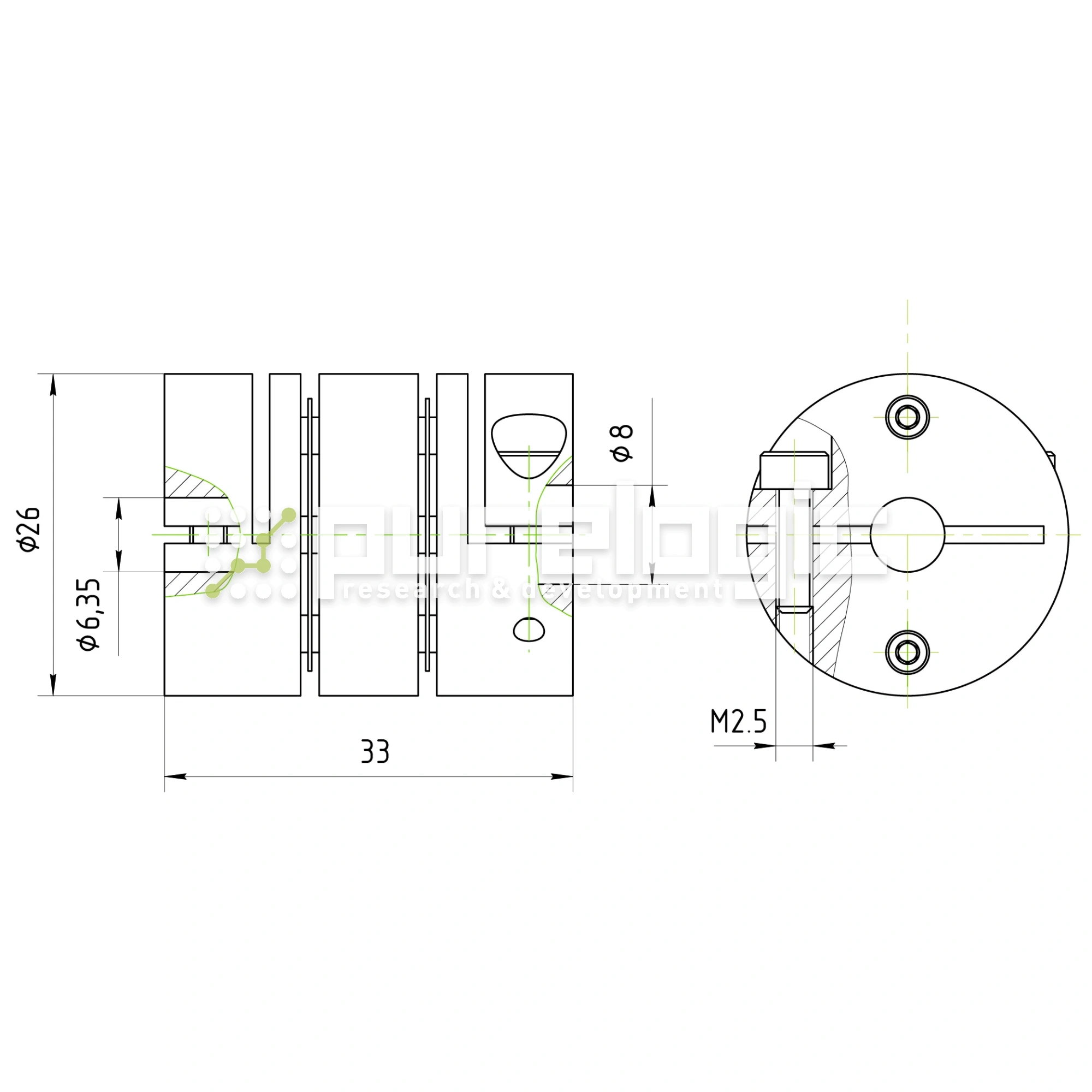 Муфта соединительная BD-2633-6.35-8 1 522 Муфта соединительная BD-2633-6.35-8 фото