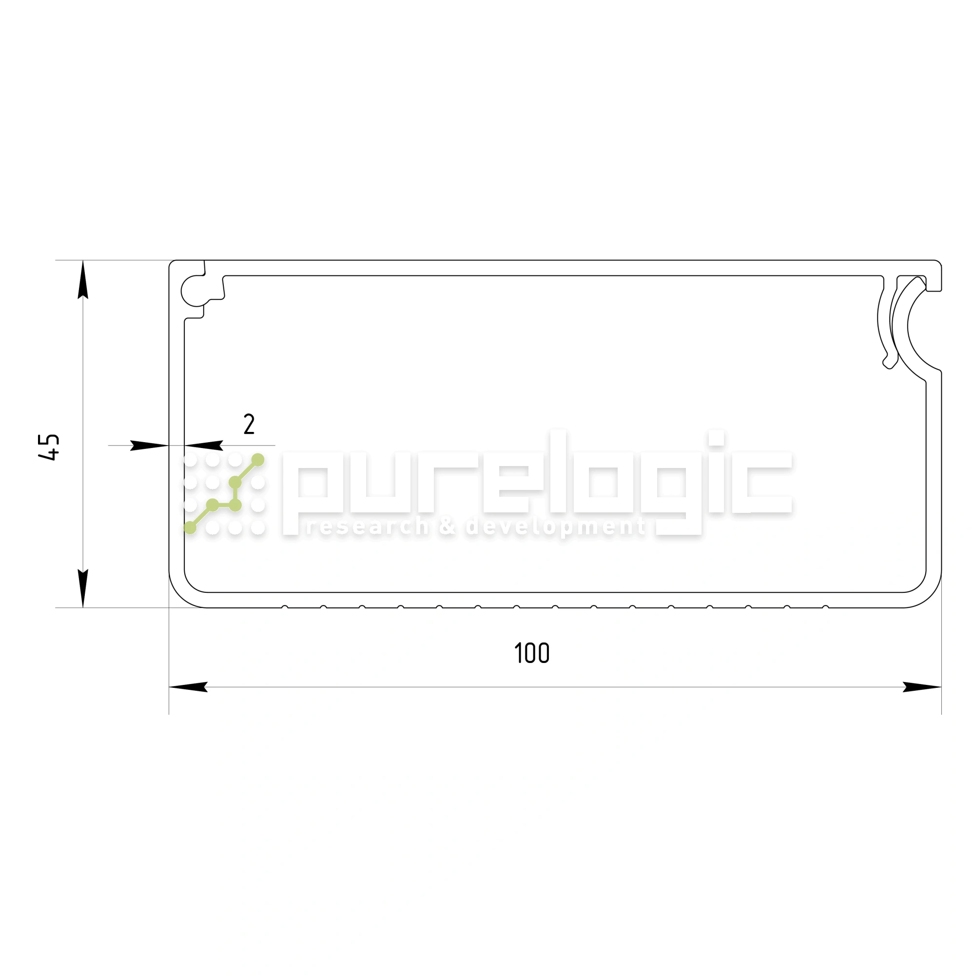 Алюминиевый кабель-канал ZXH45100 2 005 Алюминиевый кабель-канал ZXH45100 фото