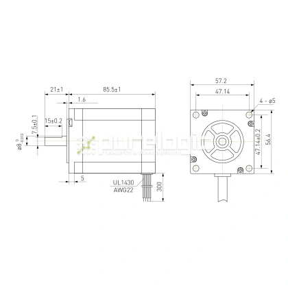 Двигатель шаговый биполярный 57CM26-4A 4 175 Двигатель шаговый биполярный 57CM26-4A фото