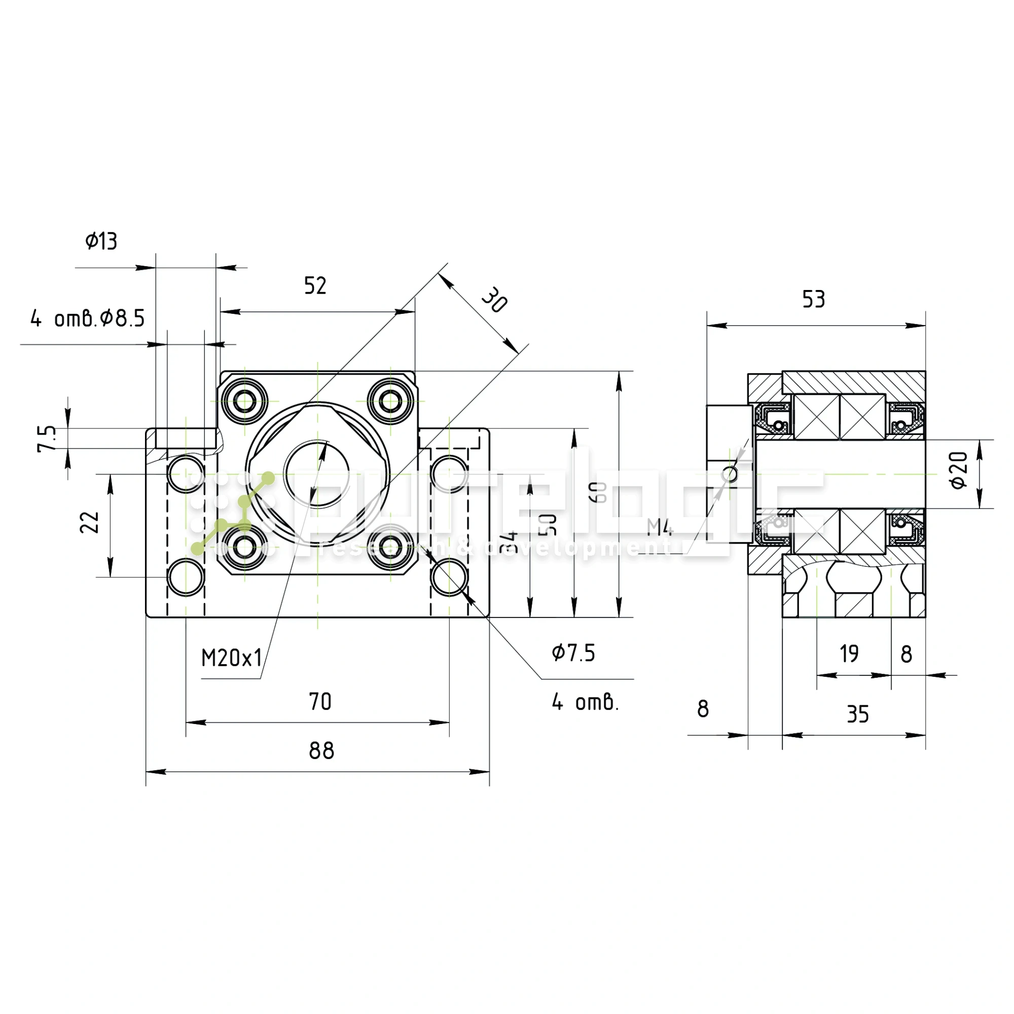 Опора ШВП подшипниковая BK20 3 486 Опора ШВП подшипниковая BK20 фото
