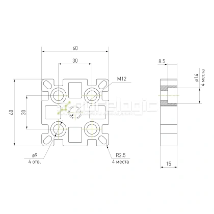 Пластина 6060EGJ-M12 344 Пластина 6060EGJ-M12 фото
