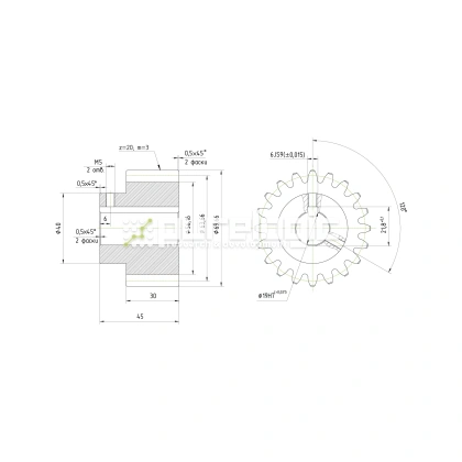 Шестерня косозубая GH3-T20D19 1 698 Шестерня косозубая GH3-T20D19 фото