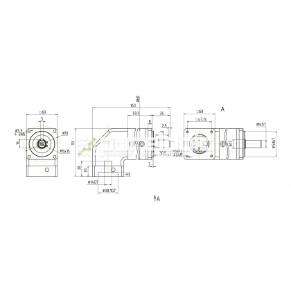 Редуктор планетарный угловой 57WPLF15K-14S 38 197 Редуктор планетарный угловой 57WPLF15K-14S фото