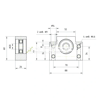 Опора ШВП подшипниковая BF20 фото