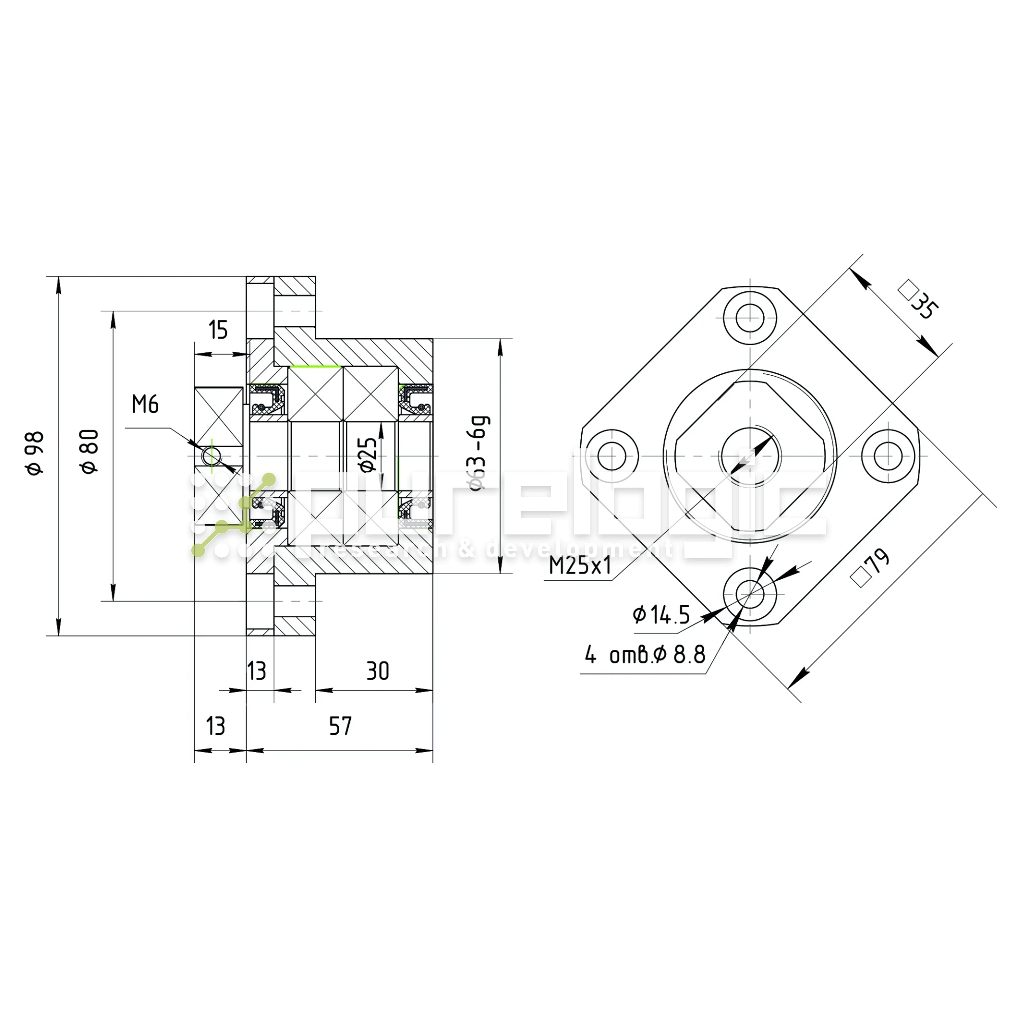 Опора ШВП подшипниковая FK25 5 426 Опора ШВП подшипниковая FK25 фото