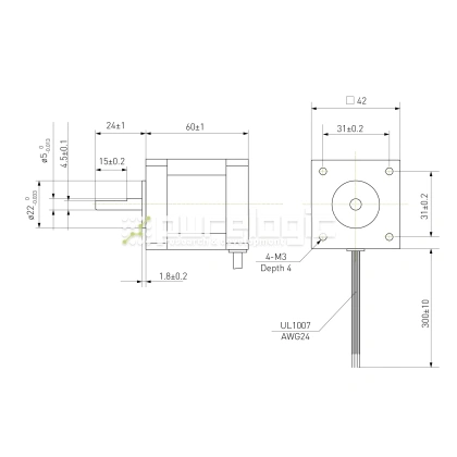 Двигатель шаговый биполярный 42CM08-1A 2 982 Двигатель шаговый биполярный 42CM08-1A фото