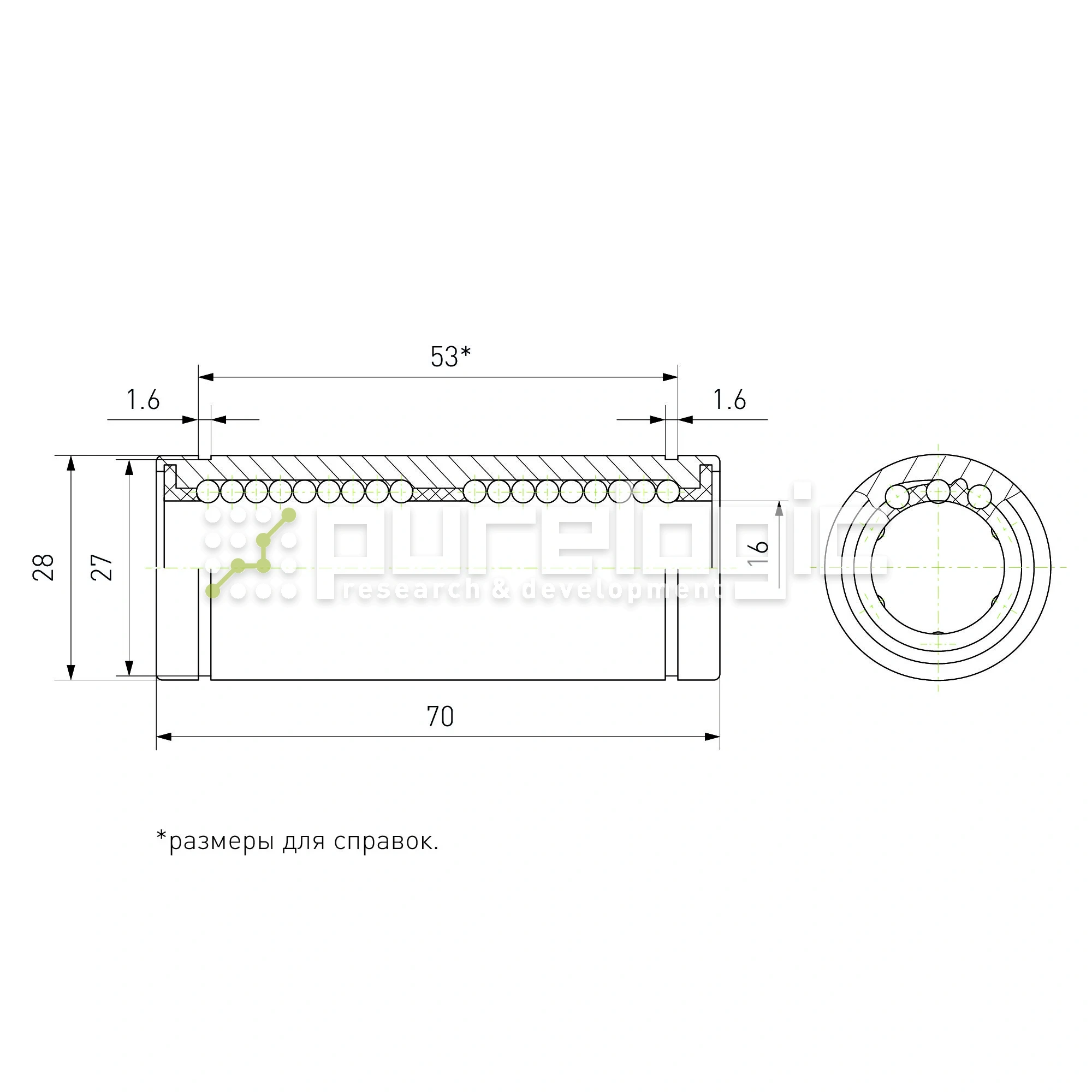 Втулка шариковая LM16L-UU 427 Втулка шариковая LM16L-UU фото