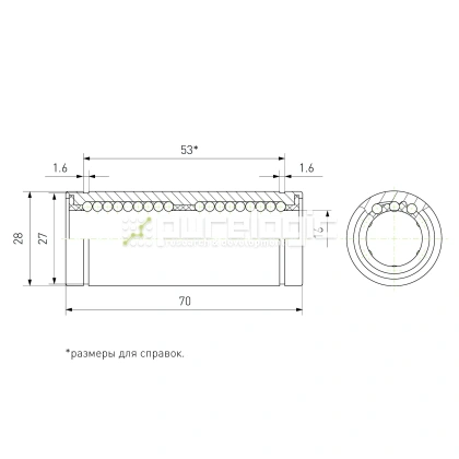 Втулка шариковая LM16L-UU 427 Втулка шариковая LM16L-UU фото