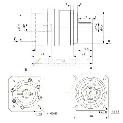 Редуктор планетарный прецизионный 90VRB3K-S22-P0 39 657 Редуктор планетарный прецизионный 90VRB3K-S22-P0 фото