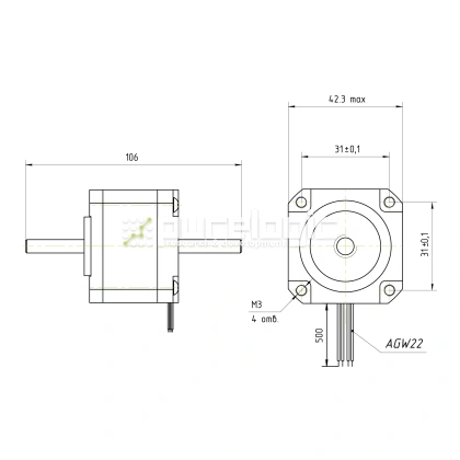 Двигатель шаговый PL42HD58-D5 2 956 Двигатель шаговый PL42HD58-D5 фото