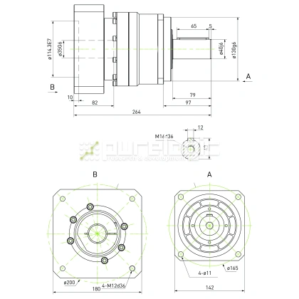 Редуктор планетарный прецизионный 142VRB10K-S40-P0 96 888 Редуктор планетарный прецизионный 142VRB10K-S40-P0 фото