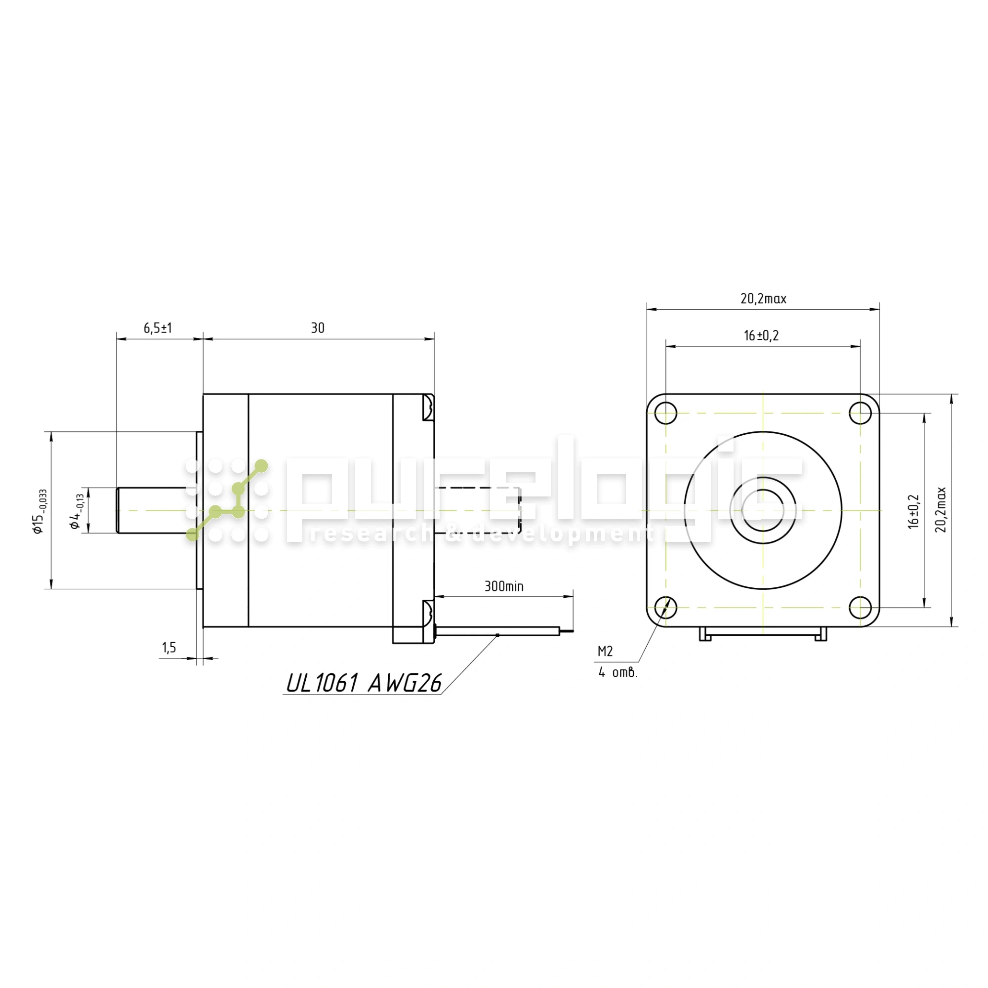 Двигатель шаговый FL20STH30-0604B 3 202 Двигатель шаговый FL20STH30-0604B фото