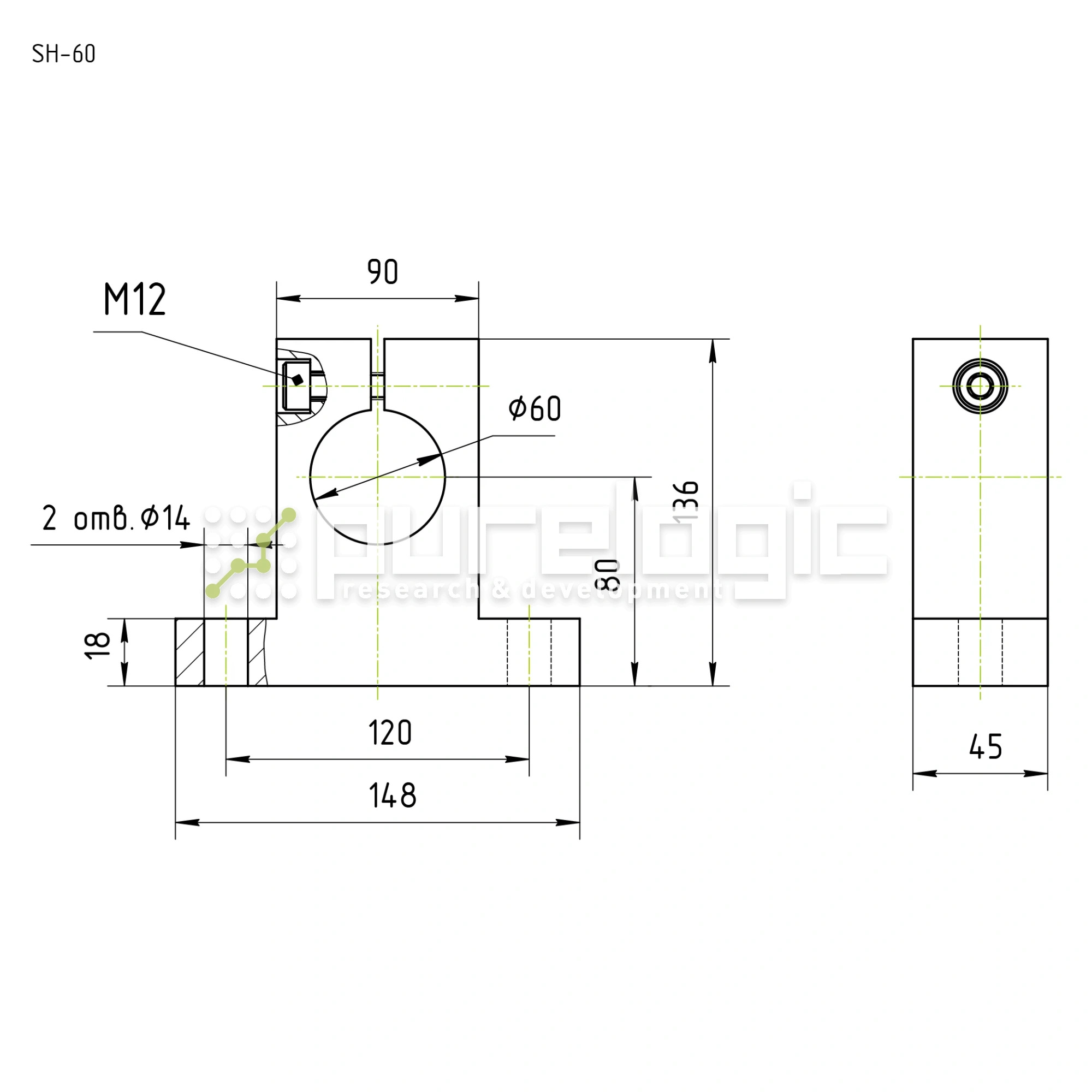 Держатель вала SH60 2 656 Держатель вала SH60 фото