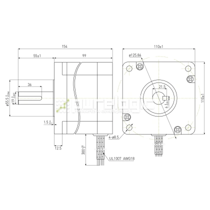 Двигатель шаговый PL110H99-D19 фото
