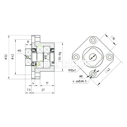 Опора ШВП подшипниковая FK10-C5 фото