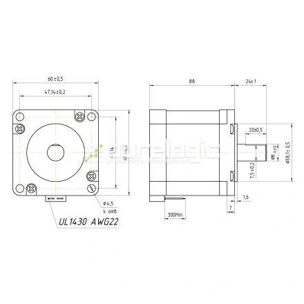 Двигатель шаговый FL60STH86-2008AF фото