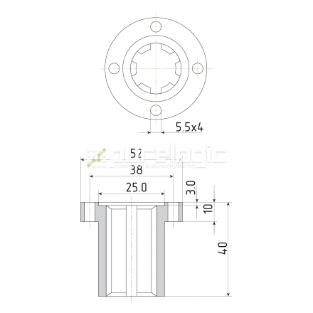 Шлицевая втулка с фланцем SNF-16x20 фото