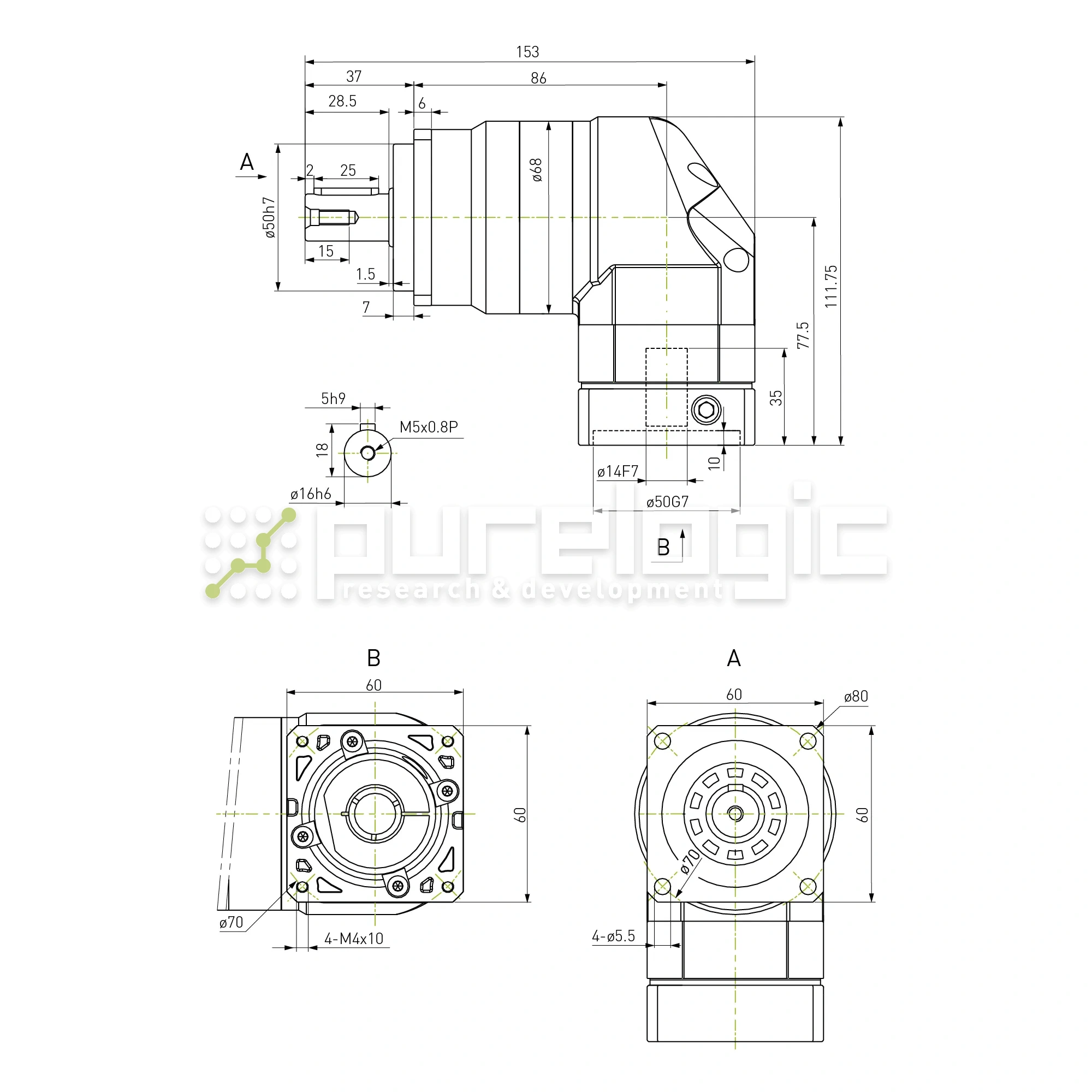 Редуктор планетарный прецизионный угловой 60EVB10K-S16-P0 77 809 Редуктор планетарный прецизионный угловой 60EVB10K-S16-P0 фото