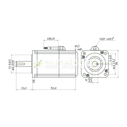 Двигатель шаговый с электрическим тормозом 86CM85-BZ фото
