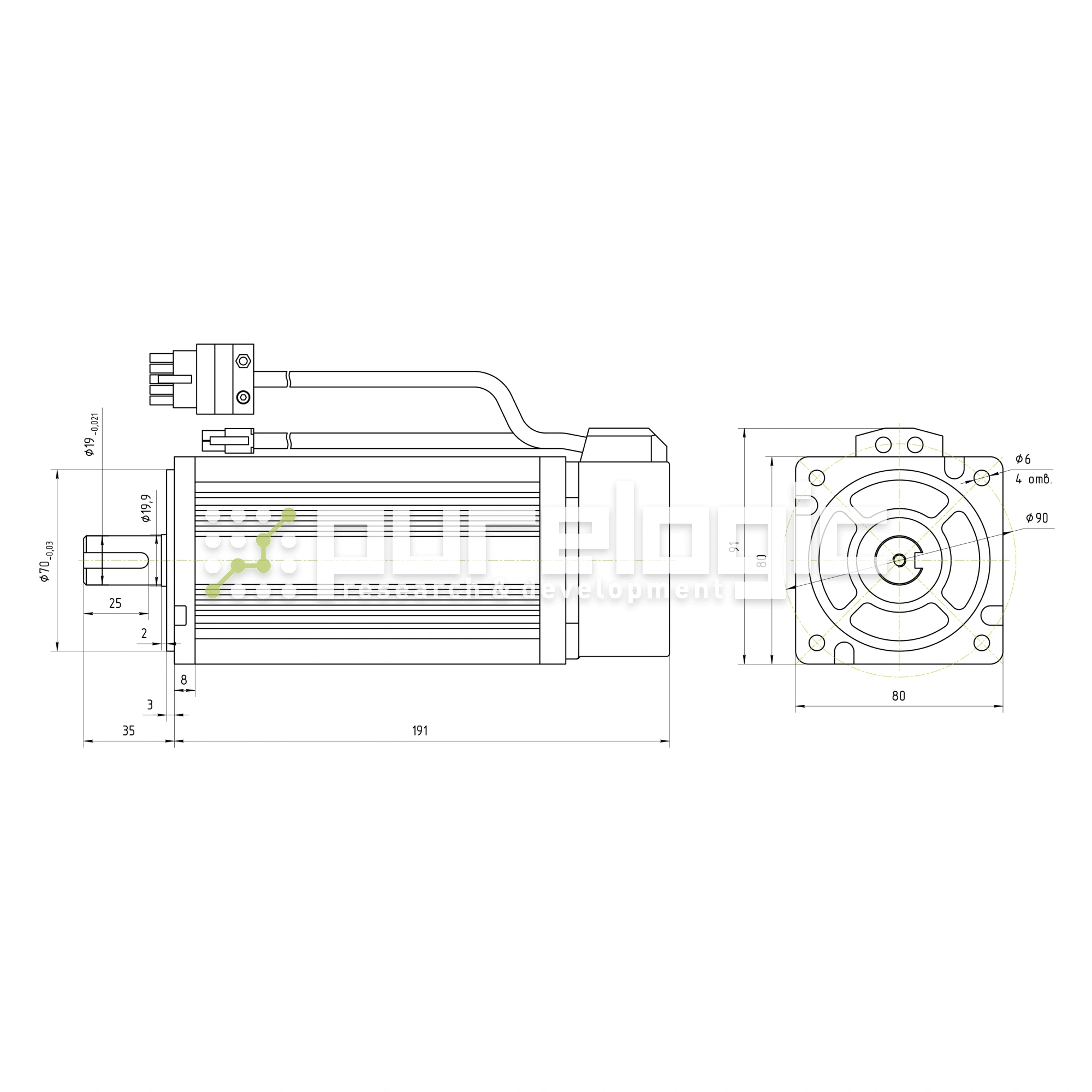 Серводвигатель 80ST-M04025 29 902 Серводвигатель 80ST-M04025 фото