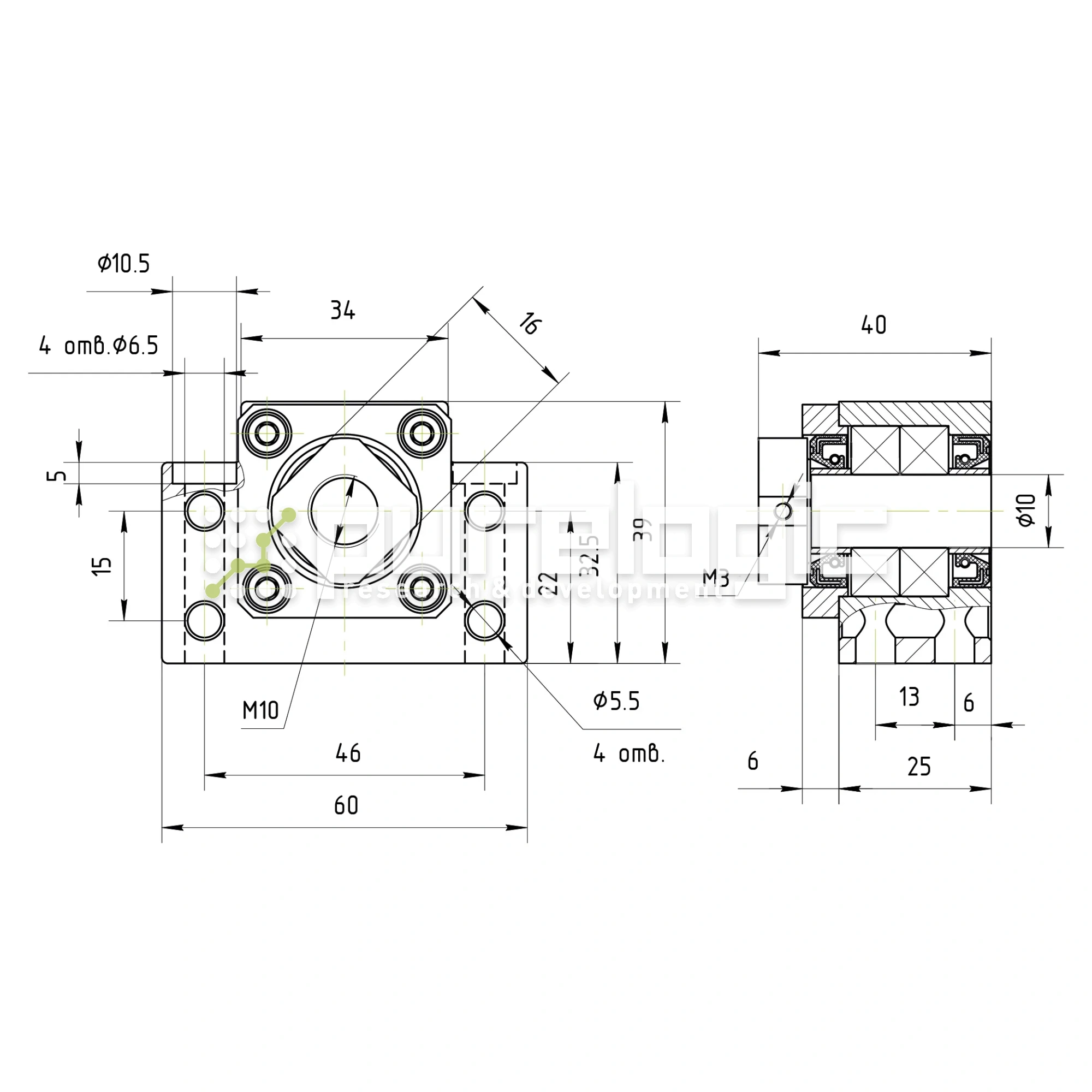 Опора ШВП подшипниковая BK10-C5 3 210 Опора ШВП подшипниковая BK10-C5 фото
