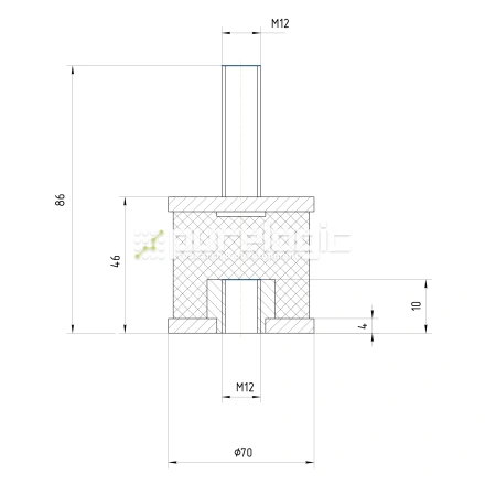 Виброопора BS7045-M12 фото