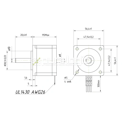 Двигатель шаговый FL57STH115-2804B фото