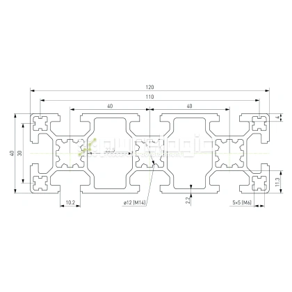 Профиль алюминиевый HXB40120BB-10 фото