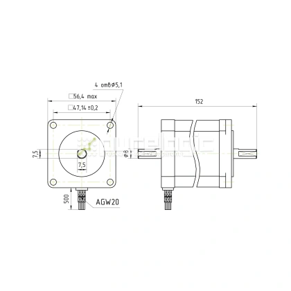 Двигатель шаговый PL57HD110-D8 4 367 Двигатель шаговый PL57HD110-D8 фото