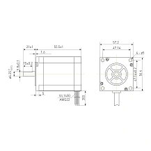 Двигатель шаговый биполярный 57CM13-3A