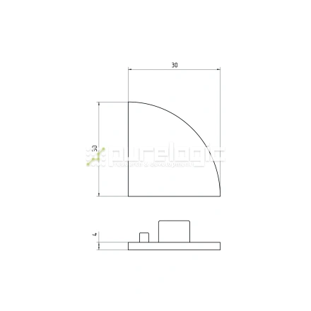 Пластиковая торцевая заглушка 3030RG фото