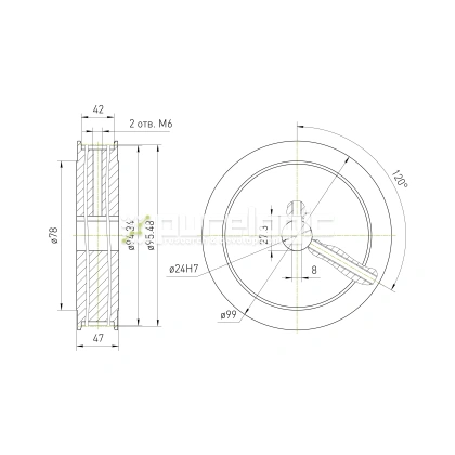 Шкив зубчатый BLA-60-5M-40-A-N24 5 927 Шкив зубчатый BLA-60-5M-40-A-N24 фото