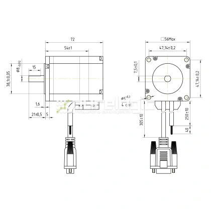 Двигатель шаговый с энкодером PL57H6430-D8-1K 8 999 Двигатель шаговый с энкодером PL57H6430-D8-1K фото
