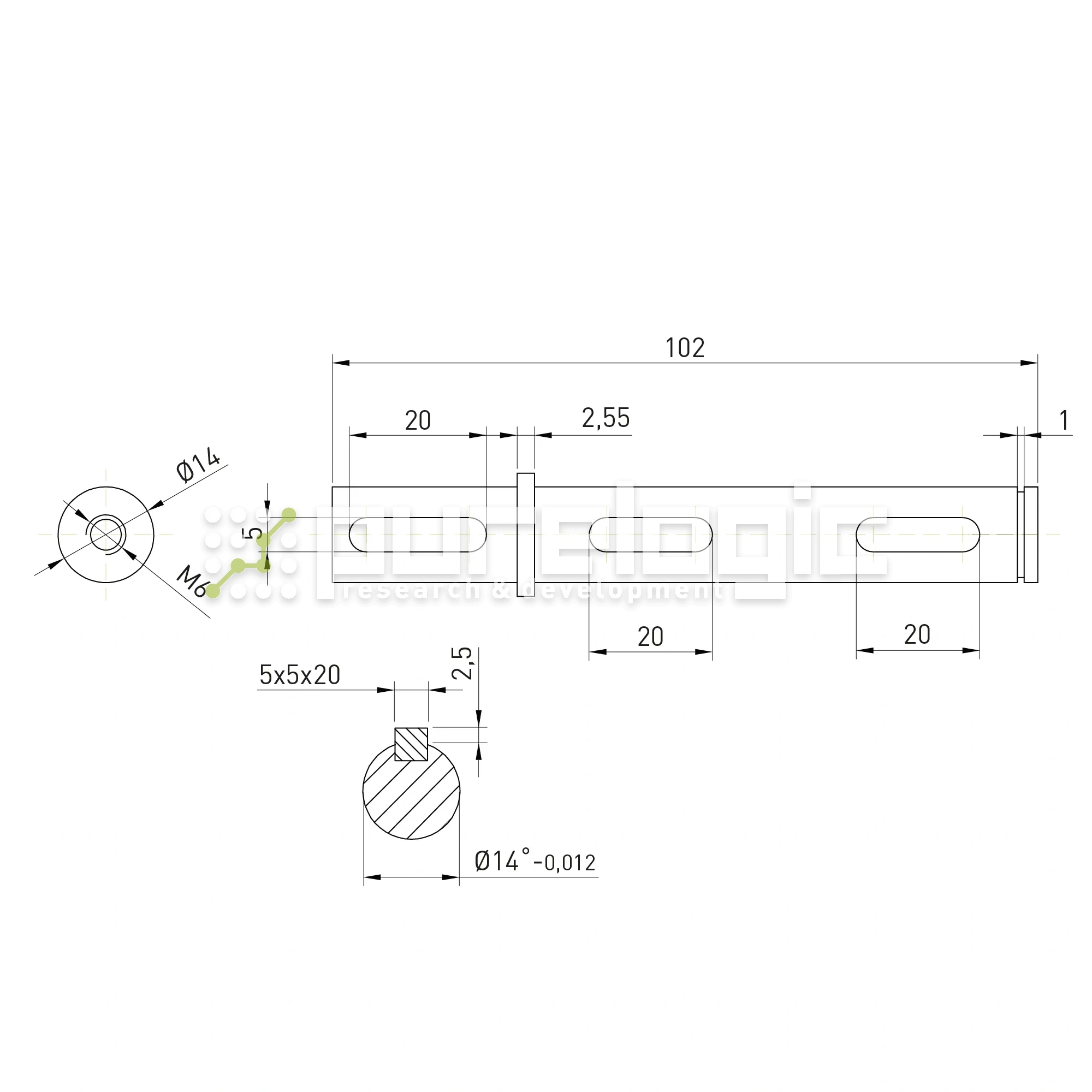 Вал выходной WS30S-D14 644 Вал выходной WS30S-D14 фото
