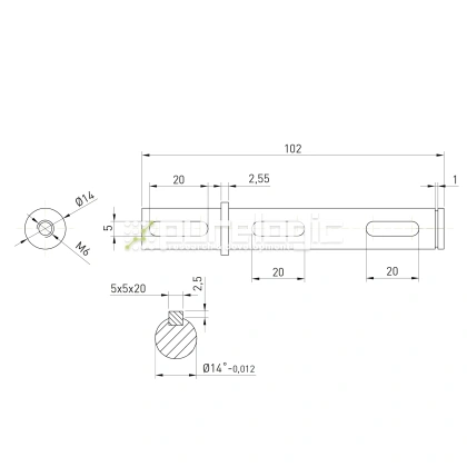 Вал выходной WS30S-D14 644 Вал выходной WS30S-D14 фото