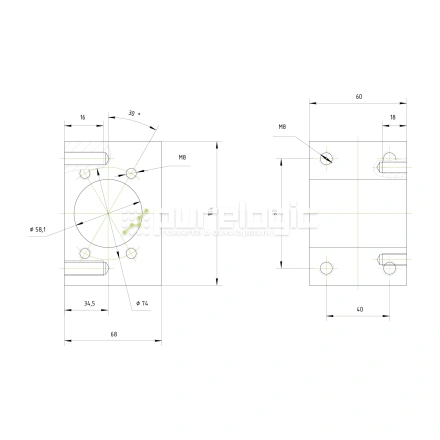 Держатель гайки ШВП BSH3232 фото