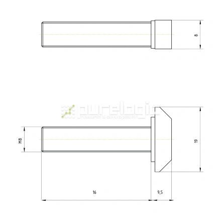 Болт Т-образный 40TS8x16 фото