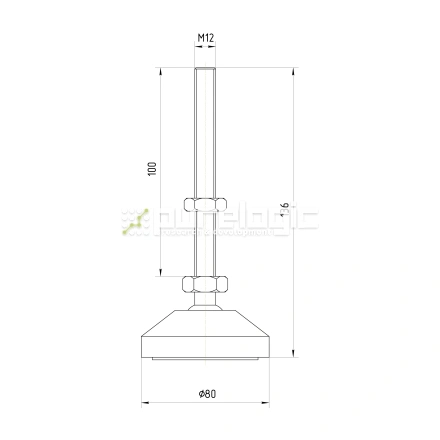 Виброопора M12x100-80R фото