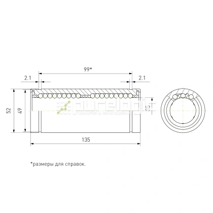 Втулка шариковая LM35L-UU фото