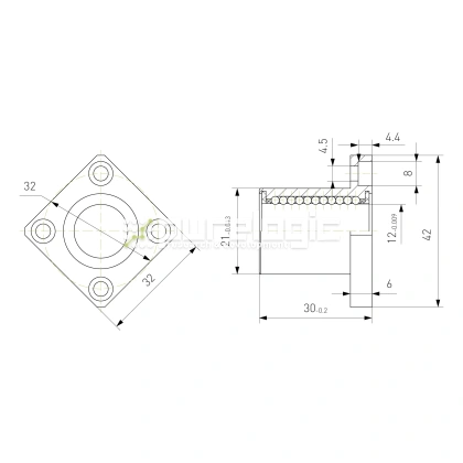 Втулка шариковая с фланцем LMK12 фото