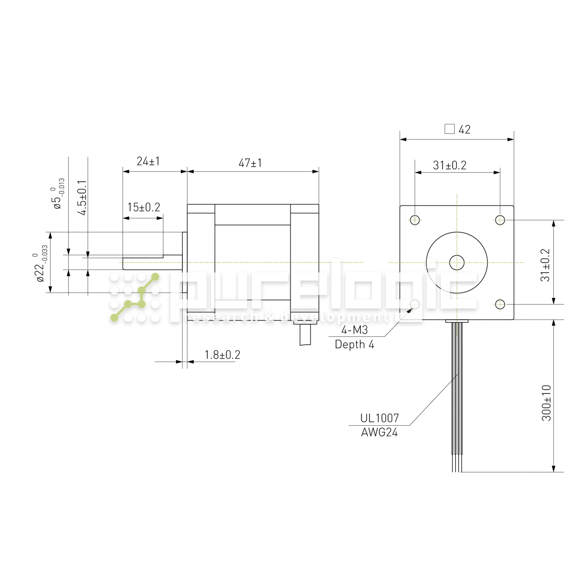 Двигатель шаговый биполярный 42CM06 2 786 Двигатель шаговый биполярный 42CM06 фото