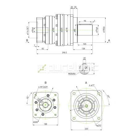 Редуктор планетарный прецизионный 220VRB15K-S75-P0 фото