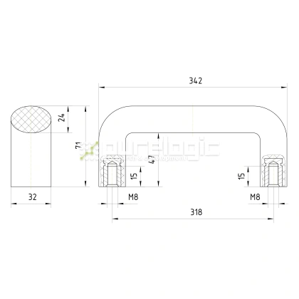 Ручка бугельная 100401-320*M8 фото