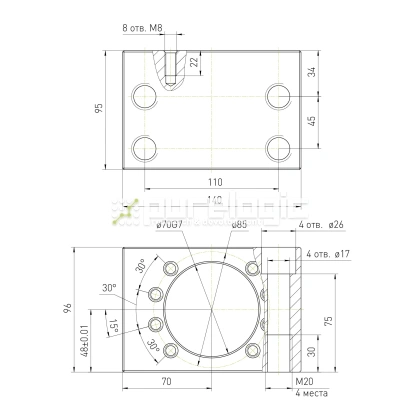 Держатель гайки ШВП MGD40-01 фото