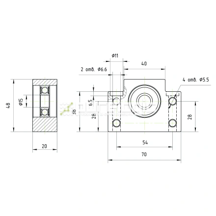 Опора ШВП подшипниковая BF15-C5 фото