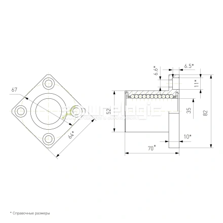 Втулка шариковая с фланцем LMK35 фото