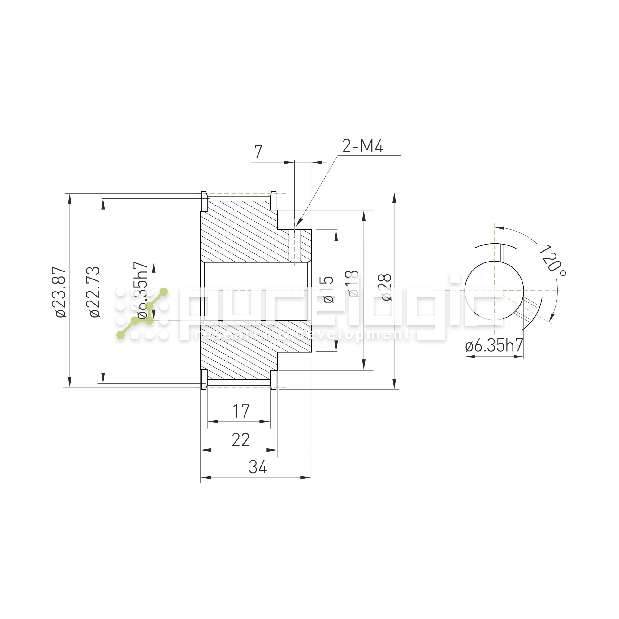 Шкив зубчатый BSY-15-5M-15-B-P6.35 993 Шкив зубчатый BSY-15-5M-15-B-P6.35 фото